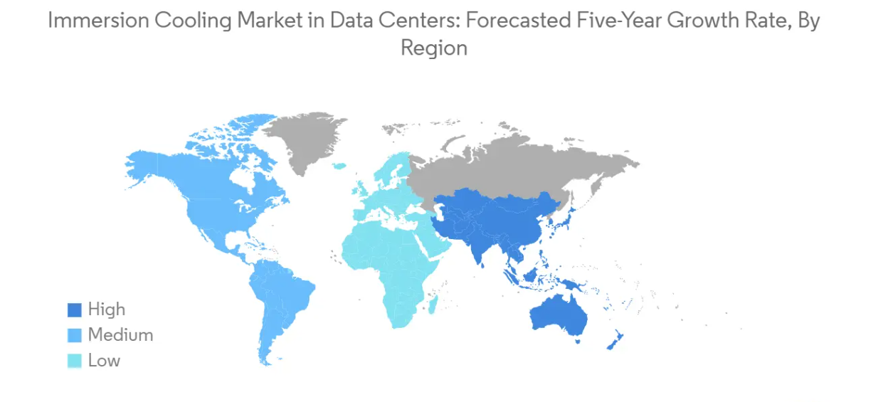 Market Analysis of Immersion Cooling Market In Data Centers: Forecasted Growth Rate by Region